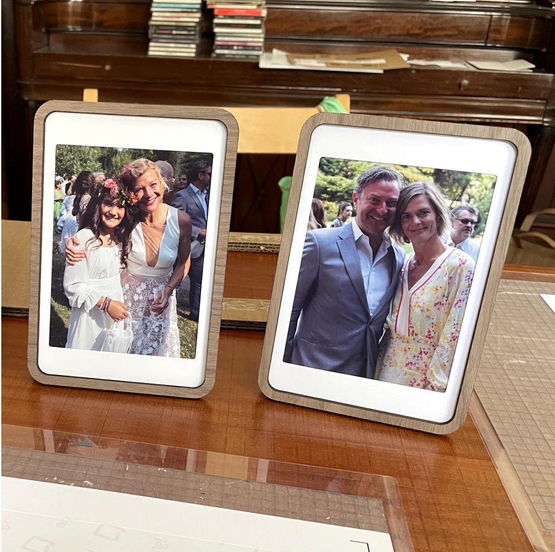 Two Pop-up Frames with photos of wedding guests